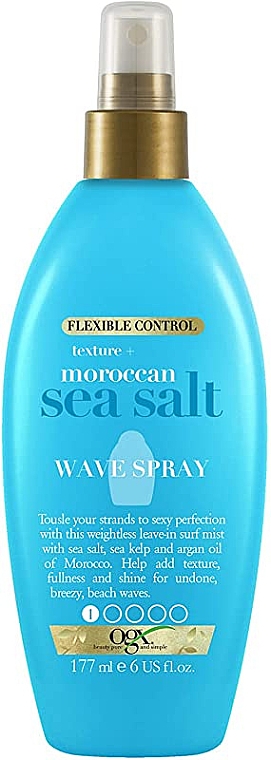 Текстурувальний спрей для волосся з морською сіллю - OGX  Argan Oil Of Morocco Texture + Moroccan Sea Salt Wave Spray — фото N1