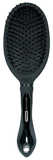 Широкая овальная щетка - Titania Hair Care Black Brush — фото N1
