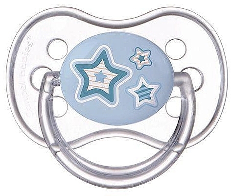 Пустышка силиконовая симметричная Newborn Baby 18+ месяцев, синяя - Canpol Babies — фото N1