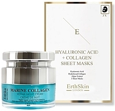 Парфумерія, косметика Набір - ErthSkin London Collagen Night Cream + Mask Set (f/cr/50ml + f/mask/3pcs)