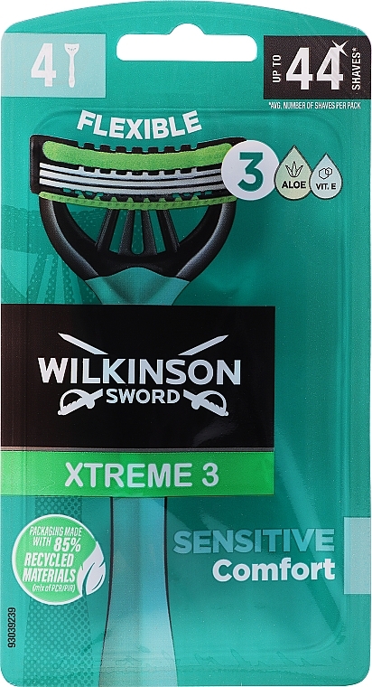 Одноразовый станок для бритья - Wilkinson Sword Xtreme 3 Sensitive — фото N1