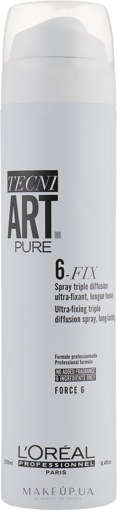 Спрей для ультрасильной фиксации - L'Oreal Professionnel Tecni.Art Pure 6-Fix Spray — фото 250ml