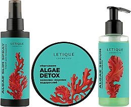 Духи, Парфюмерия, косметика Антицеллюлитный сет на основе водорослей - Letique Cosmetics Algae Set (b/serum/150ml + b/spray/150ml + wrap/200ml)