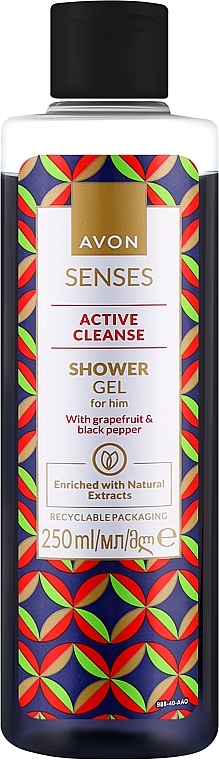 Гель для душа "Экстремальный заряд" для мужчин - Avon Senses Active Cleanse Shower Gel For Him  — фото N1
