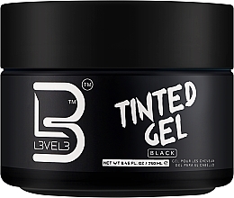 Гель-тінт для волосся чорний, сильної фіксації - Level3 Hair Tinted Gel Black — фото N1