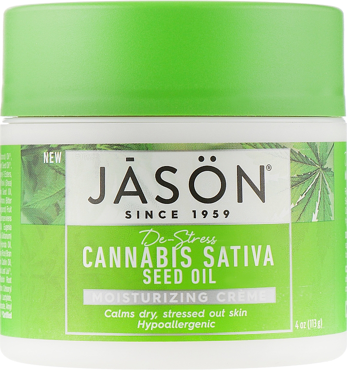 Зволожувальний крем для сухої шкіри з олією насіння конопель - Jason Natural Cosmetics Cannabis Sativa Seed Oil Moisturizing Cream — фото N1