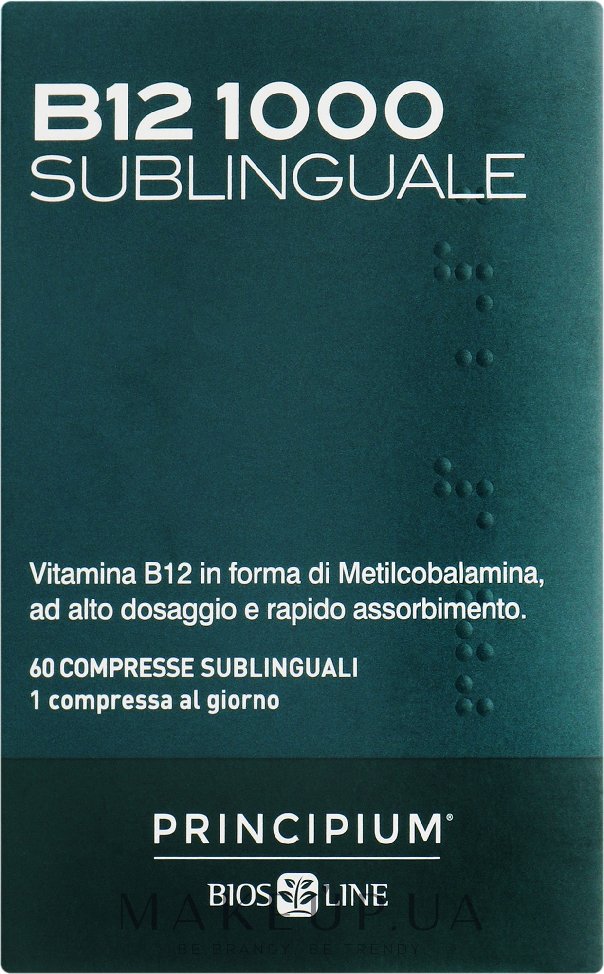 Харчова добавка «Вітамін В12 1000» - BiosLine Principium B12 1000 Sublingual — фото 60шт