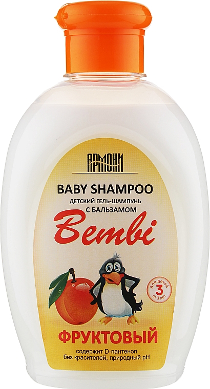 Детский фруктовый гель-шампунь для волос и тела "Бемби" - Армони 