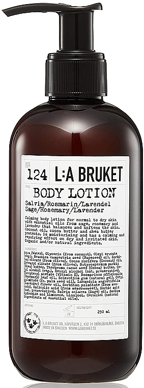 Лосьон для тела "Шалфей, розмарин и лаванда" - L:A Bruket No. 124 Body Lotion Sage/Rosemary/Lavender — фото N1