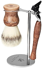 Набор для бритья - Acca Kappa Natural Style Set Brown (razor/1pc + brush/1pc + stand/1pc) — фото N1