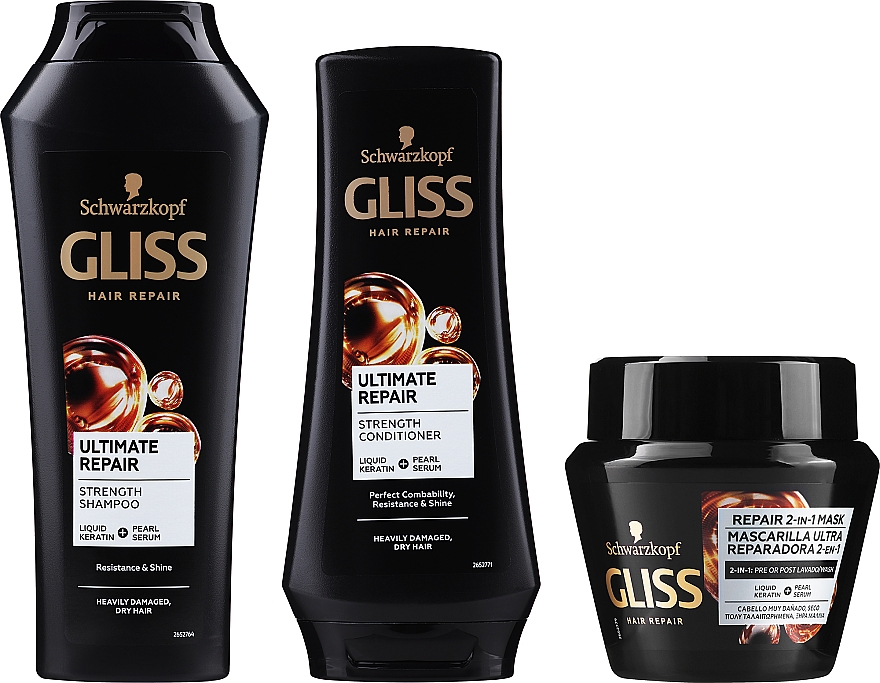 Набор - Gliss Kur Ultimate Repair (shm/250ml + cond/200ml + mask/300ml + bag) — фото N2