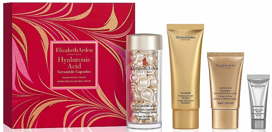 Набор - Elizabeth Arden Hyaluronic Acid Ceramide Capsules (caps/60pc + f/cleans/50ml + d/cr/15ml + boost/5ml) — фото N1