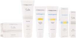 Духи, Парфюмерия, косметика Набор "Silk" - Christina Kit (cr/120ml + mask/75ml + scrub/75ml + cr/50ml + cr/30ml + serum/10ml)