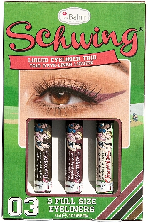 Набір - theBalm Ladies Schwing Liquid Eyeliner Trio (eye/liner/3x1.7ml) — фото N1