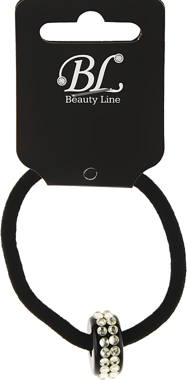 Резинка для волос, 405001, черная с кругом - Beauty Line — фото N1
