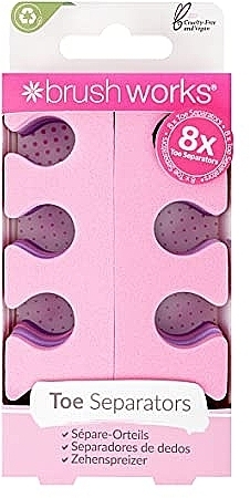 Роздільники для пальців, рожеві + фіолетові - Brushworks Toe Separators — фото N1