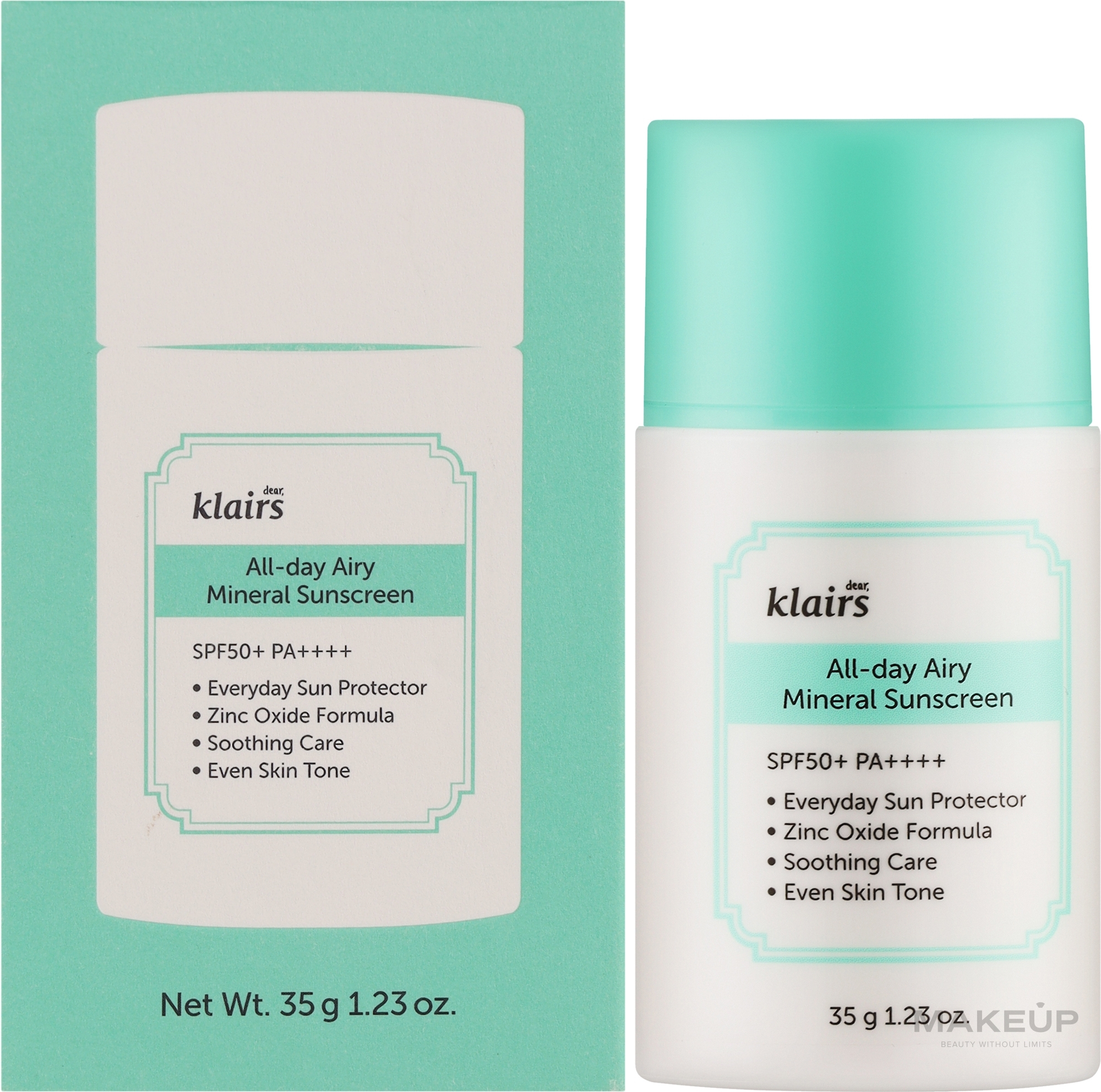 Мягкий минеральный солнцезащитный крем - Klairs All-day Airy Mineral Sunscreen — фото 35g