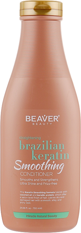 Кондиціонер з кератином для еластичності волосся - Beaver Professional Brazilian Keratin Smoothing Conditioner — фото N4
