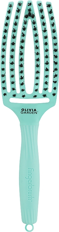 Расческа для моделирования, мятная - Olivia Garden Finger Brush Combo Medium — фото N1