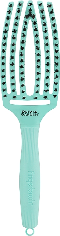 Щітка для моделювання волосся, м'ятна - Olivia Garden Finger Brush Combo Medium — фото N1