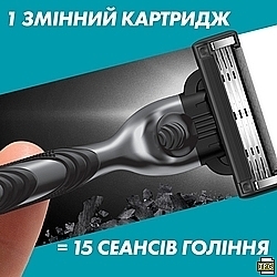 Сменные кассеты для бритья, 4 шт. - Gillette Mach3 Charcoal — фото N7