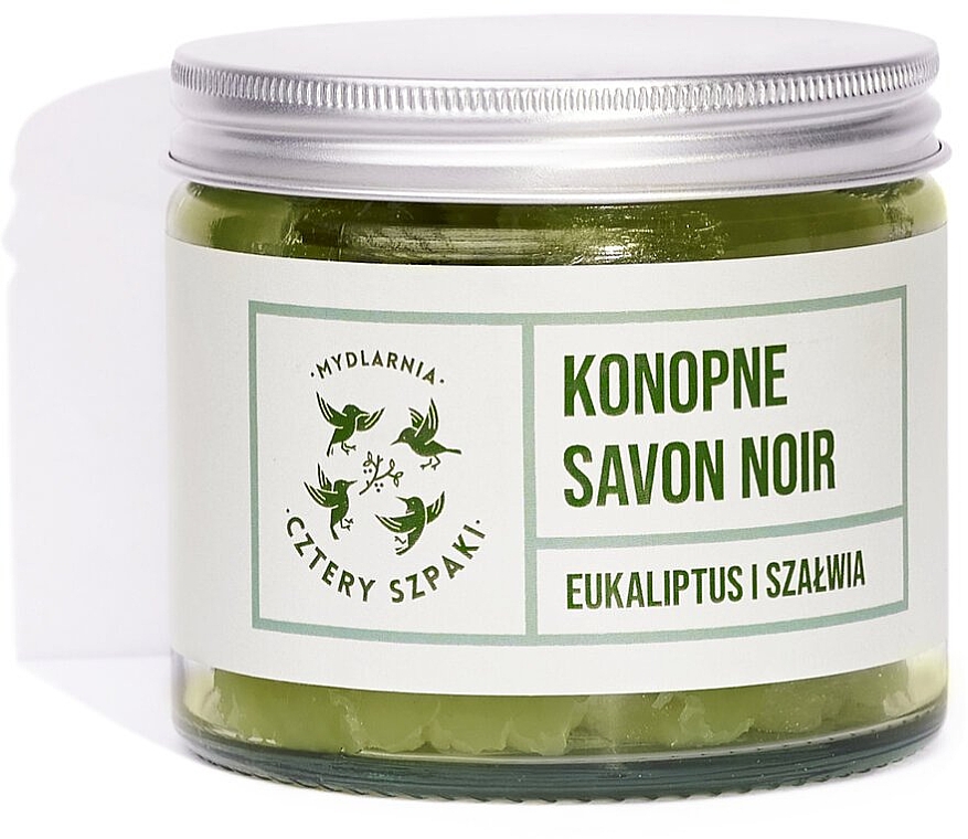 Мыло натуральное "Конопляное" - Cztery Szpaki Savon Noir Soap — фото N1