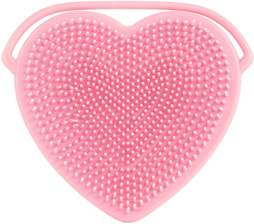 Спонж силиконовый для умывания и массажа, PF-59, сердце, розовый - Puffic Fashion — фото N2