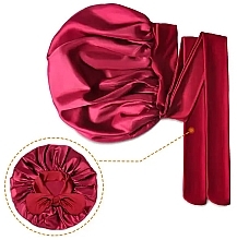 Атласный тюрбан для волос с завязками, бордовый - Yeye Bonnet — фото N2