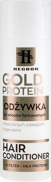 Кондиціонер для фарбованого волосся - Hegron Gold Protein Hair Conditioner — фото N1
