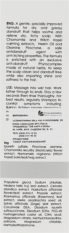 УЦЕНКА Шампунь от перхоти - Cosmofarma Toscana Care Shampoo Antiforfora * — фото N3