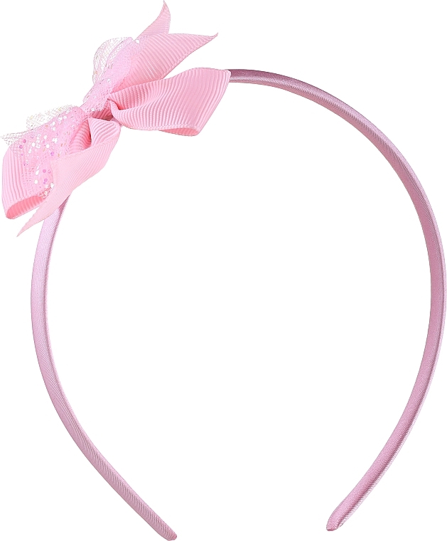 Обруч для волос FA-5601, розовый с большим бантиком 2 - Donegal — фото N1