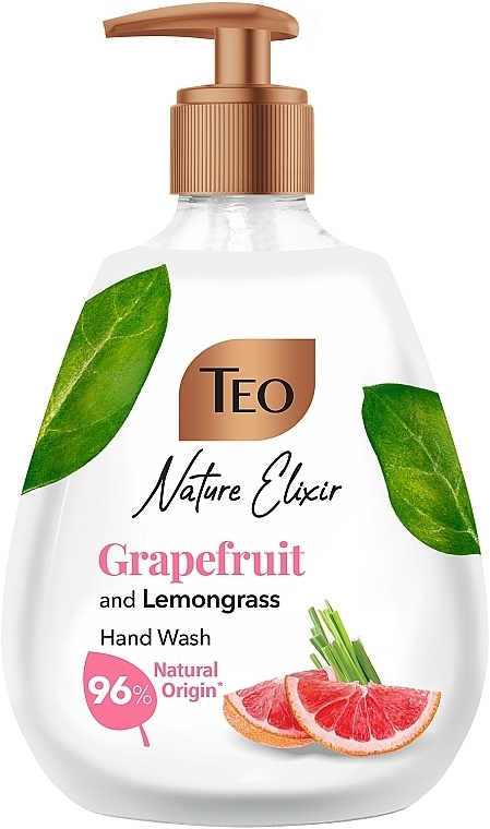 Рідке мило "Грейпфрут і лемонграс" - Teo Nature Elixir Pink Grapefruit And Lemongrass Hand Wash — фото N1