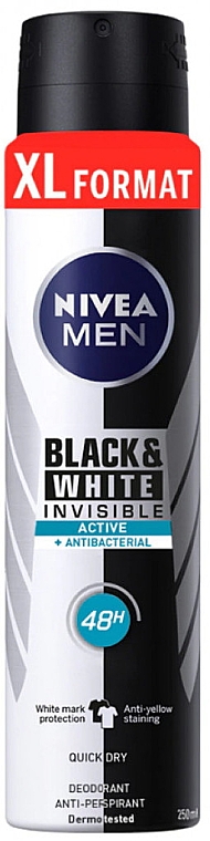 Дезодорант-спрей - NIVEA MEN Invisible for Black & White Active — фото N2