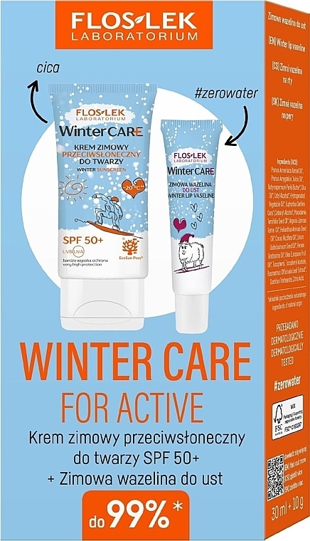 Набір - Floslek Winter Care For Active (sun/cr/30ml + lip/balm/10g) — фото N1