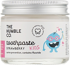 Парфумерія, косметика Дитяча зубна паста ремінералізувальна у скляній банці "Полуниця" - The Humble Co. Kids Strawberry Toothpaste