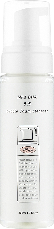 М'яка пінка для вмивання - What A Skin Mild BHA 5.5 Bubble Foam Cleanser — фото N1