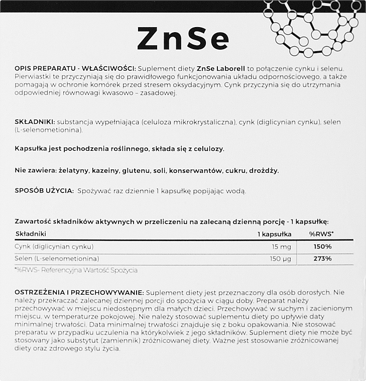 Пищевая добавка "ZnSe, цинк и селен", в капсулах - Laborell — фото N2