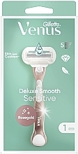 Жіноча бритва з 1 змінним лезом - Gillette Venus Deluxe Smooth Sensitive — фото N2