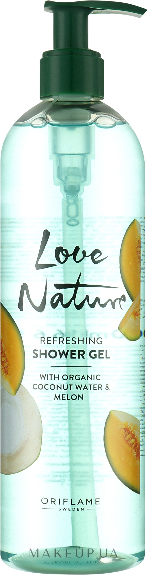 Бодрящий гель для душа с органической кокосовой водой и дыней - Oriflame Love Nature Organic Coconut Water & Melon Shower Gel — фото 500ml
