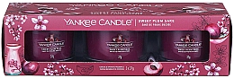 Парфумерія, косметика Набір ароматичних свічок "Солодке сливове саке" - Yankee Candle Sweet Plum Sake (candle/3x37g)
