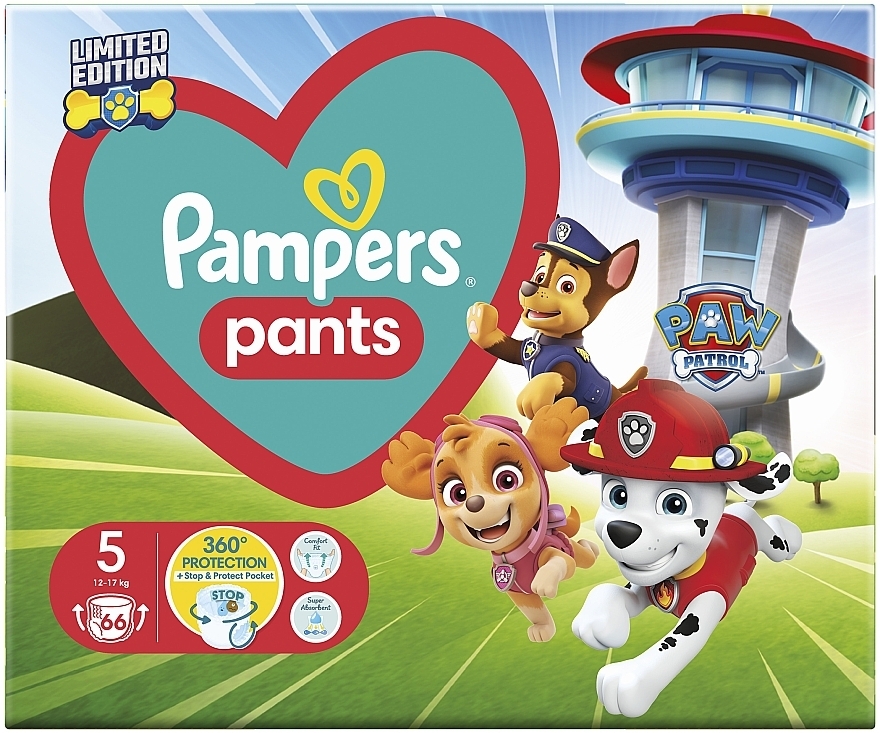 Подгузники-трусики, размер 5 (12-17 кг), 66 шт - Pampers Pants Paw Patrol — фото N2