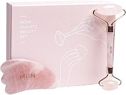 Духи, Парфюмерия, косметика Набор - Miin Korean Cosmetics Rose Quartz Beauty Set (guasha/1pcs + roller/1pcs)