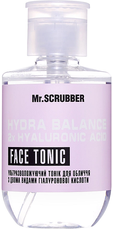 Ультразволожувальний тонік для обличчя з двома видами гіалуронової кислоти - Mr.Scrubber Face ID. Hydra Balance 2x Hyaluronic Acid Face Tonic — фото N1