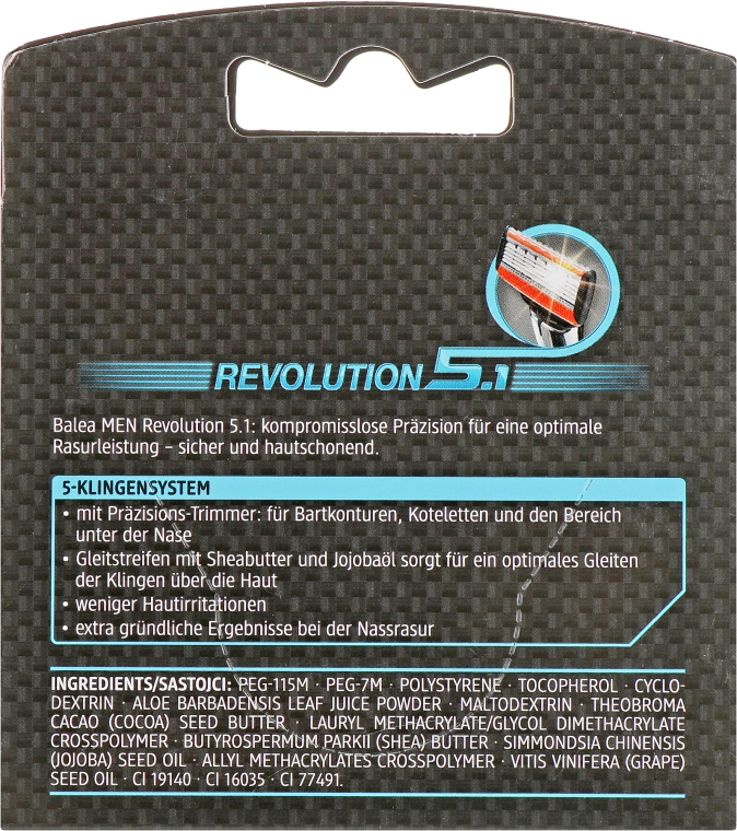 Сменные лезвия для станка, 8 шт - Balea Men Revolution 5.1 — фото N2