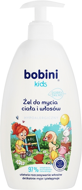 Дитячий гель для миття волосся та тіла - Bobini Kids Body & Hair Wash Hypoallergenic