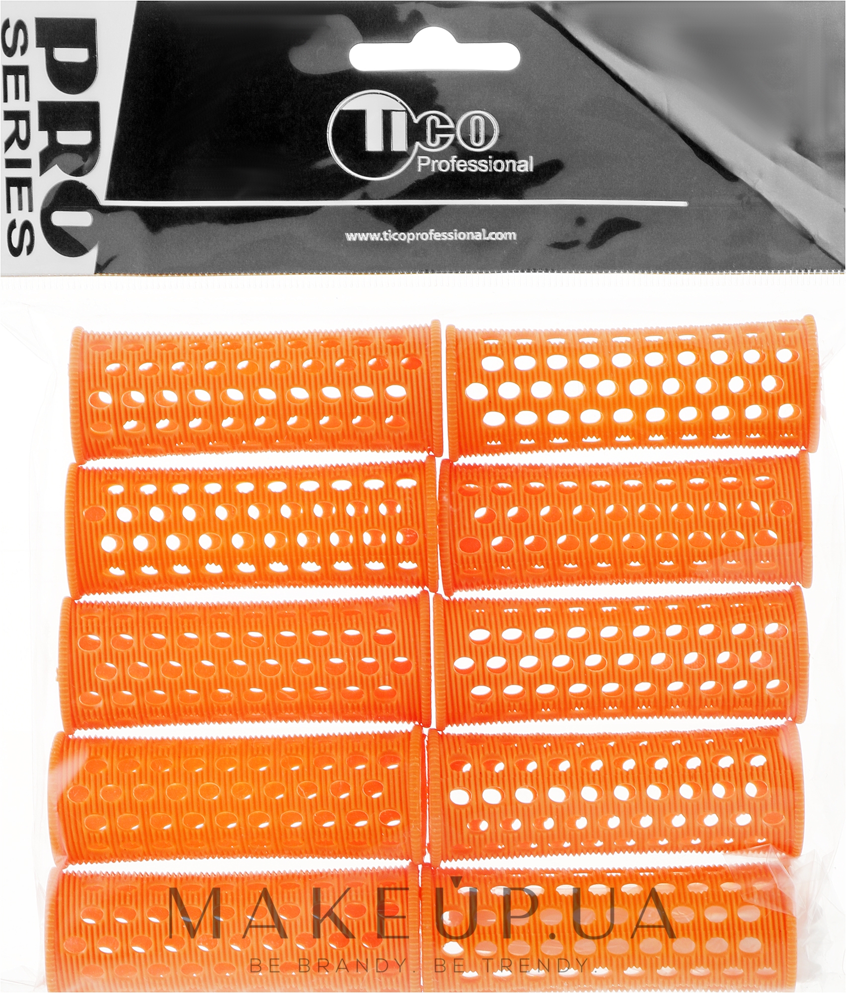 Бігуді пластикові, d23 мм, помаранчеві - Tico Professional — фото 10шт