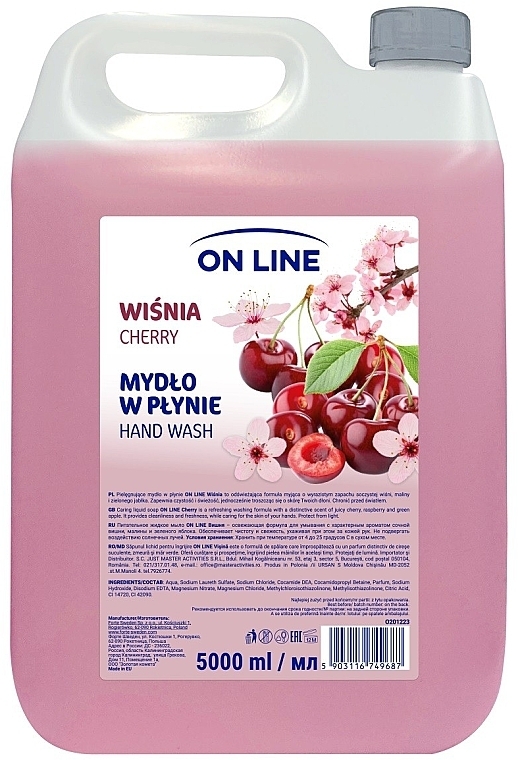 Жидкое мыло для рук "Вишня" - On Line Cherry Hand Wash (сменный блок) — фото N1