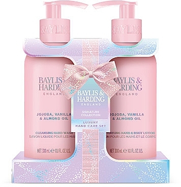 Набор - Baylis & Harding Jojoba, Vanilla & Almond Oil Luxury Hand Care Gift Set (h/soap/300ml + h/b/lot/300ml) — фото N1