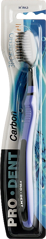 Зубная щетка "Carbon", мягкая, черно-фиолетовая - Pro Dent — фото N1