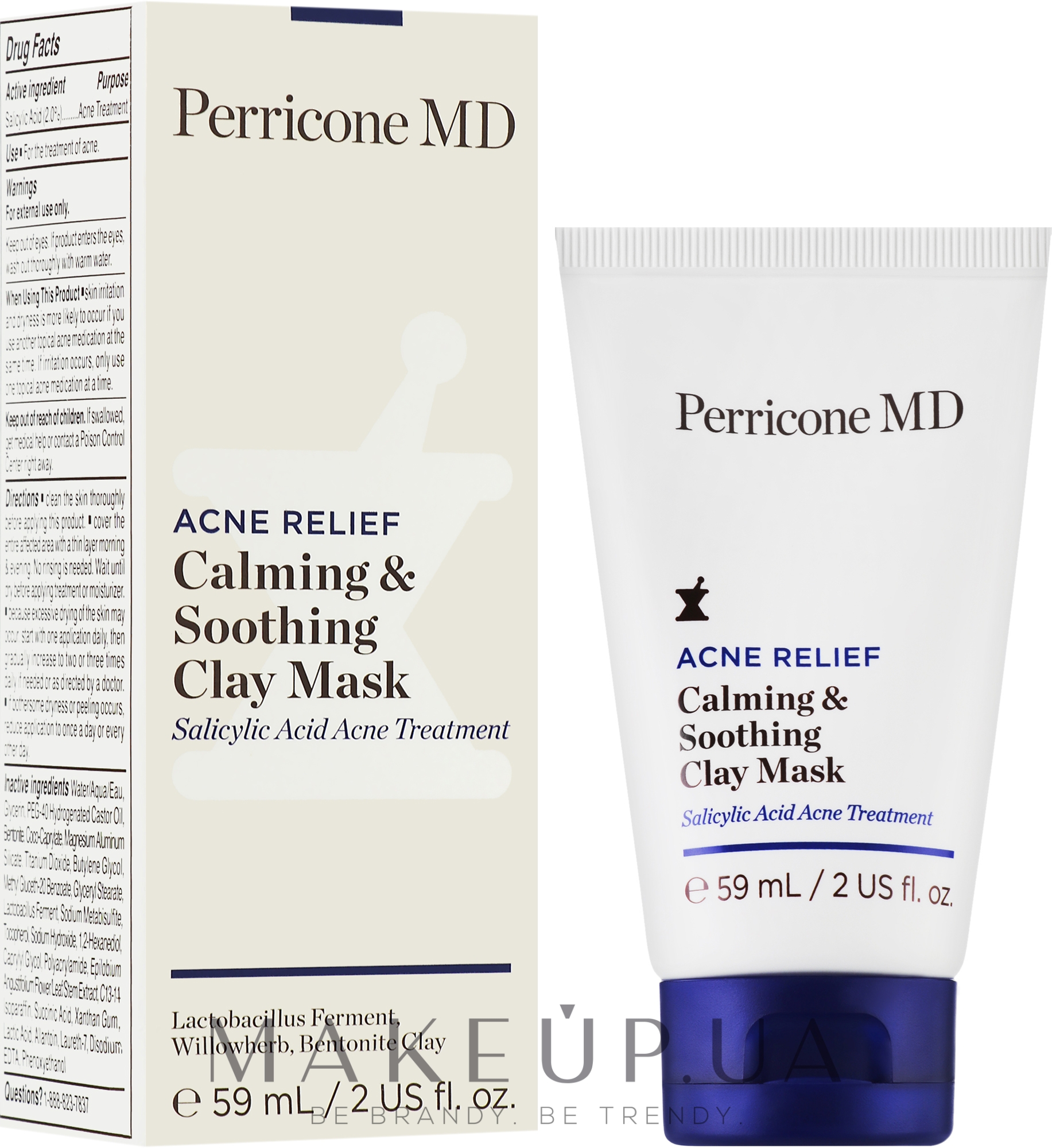 Маска для обличчя з глиною - Perricone MD Acne Relief Calming & Soothing Clay Mask — фото 59ml